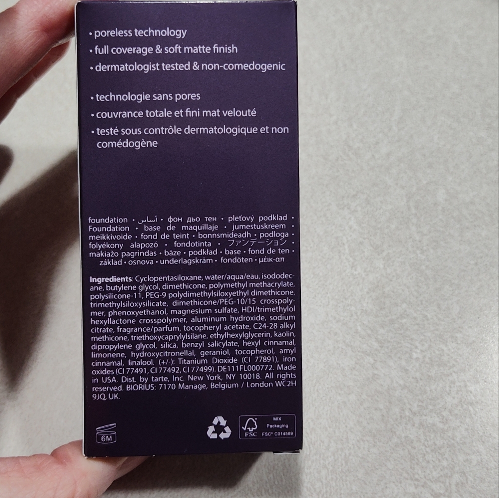 tarte Amazonian Clay Foundation - Beige/Nude in Purple Packaging - Picture 2 of 5